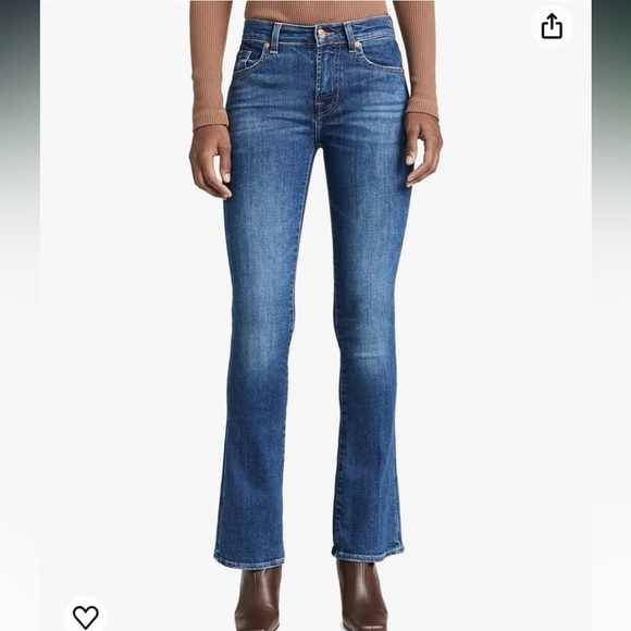 7 For All Mankind high waisted bootcut jeans in medium-wash denim size 26 women - Picture 1 of 12
